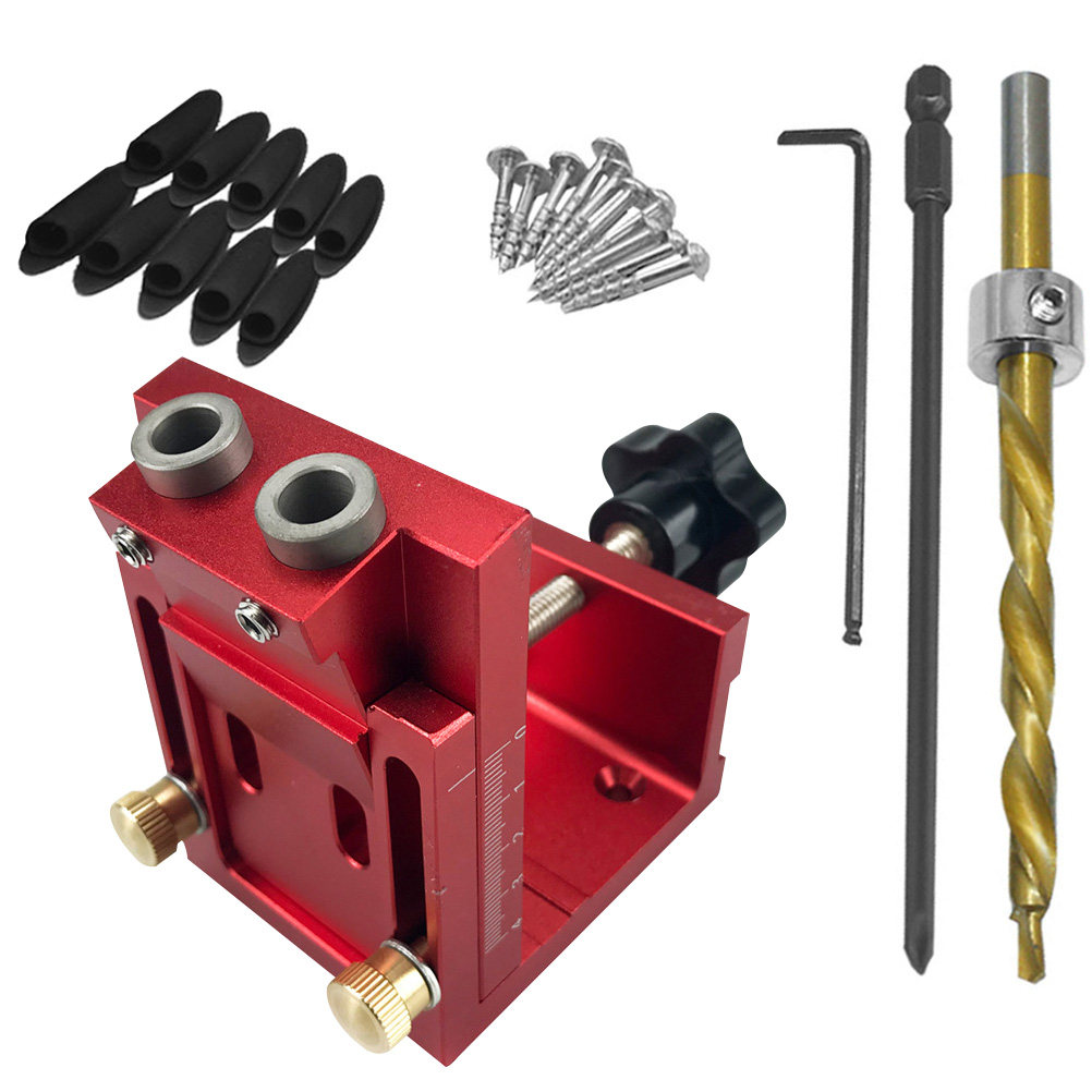 Pocket Hole Jig - 1Set Pocket Hole Houtbewerkingsmal Aluminium Boorgids