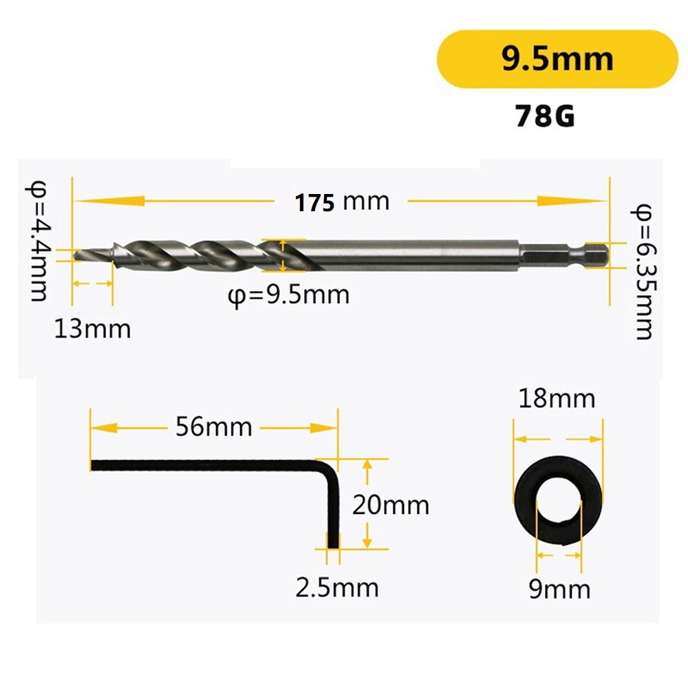 Zeskantstapboor 14 9 5 mm diam - Pocket Hole Jig recensie en prijs